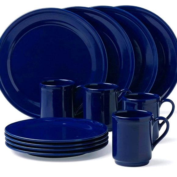 Lenox Kate Spade New York All in Good Taste Scallop 12 Navy Dishset - Picture 2 of 2